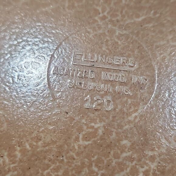 Set Of 2 Vintage 70's Coated Wooden Ellingers LG Mixing Bowls - Picture 4 of 5